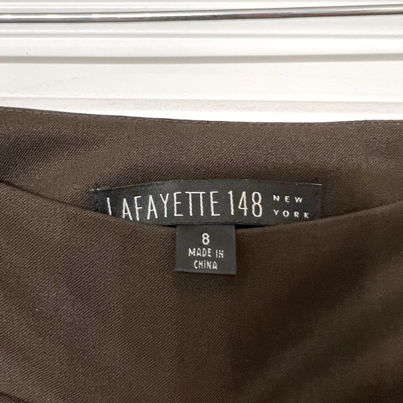 Lafayette 148 Brown Wool Stretch Pencil Skirt Sz 8 - Picture 3 of 4